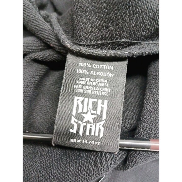 Rich Star Mens Pullover Sweater Black White Orange Crew Neck Sz XL - Picture 9 of 10